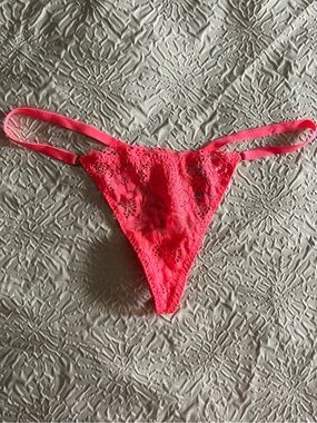 Victoria's Secret Neon Pink Lace Thong